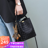 YUYULA牛皮包包女包水桶包轻奢品牌单肩斜挎包生日礼物高级感送女友老婆