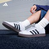 adidas「T头鞋」VL COURT CLASSIC板鞋德训鞋男女阿迪达斯轻运动   浅灰/黑色/金属银   42