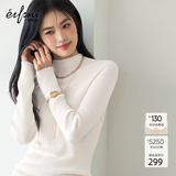 伊芙丽（eifini）蒋欣代言【100%绵羊毛德国扬子纱】半高领厚针织衫25秋款 白色 半高领 M 105-115斤