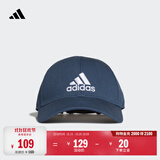 adidas经典百搭日常通勤运动遮阳棒球帽子太阳帽男女阿迪达斯官方 藏青/白   OSFM(男子)