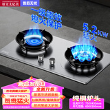 好太太亿美燃气灶双灶煤气灶家用天然气液化气鸳鸯灶台式嵌入式猛火炉具炉盘 猛火鸳鸯灶+防风聚能+不锈钢 管道天然气