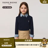 Teenie Weenie  Kids小熊童装春夏新款男女童宝宝简约圆领长袖T恤打底衫 藏青色 160 cm