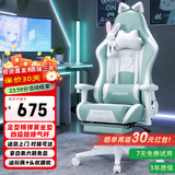 DOWINX电脑椅人体工学椅子家用游戏电竞椅可躺办公椅舒适久坐转椅升降椅 升降旋转扶手-薄荷绿