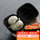 唐丰汝窑旅行茶具套装一壶三杯户外便携式陶瓷快客杯单人茶具伴手礼