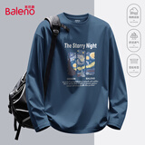 班尼路（Baleno）t恤男长袖春秋季情侣休闲潮流体恤衫宽松纯棉大码圆领打底衫上衣