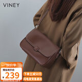 viney牛皮斜挎包包女包大容量品牌单肩邮差包生日礼物高级感送女友老婆