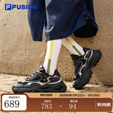 FILA FUSION斐乐硬糖鞋3 | 潮牌女鞋厚底增高鞋女时尚运动透气休闲鞋子女 黑/烟灰珍珠-BS 硬糖鞋3代 37.5