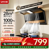 优盟（UM）【上门安装】顶侧双吸抽油烟机28风量家用变频1000Pa大吸力一级能效免拆自清洁超薄以旧换新UC167D