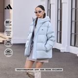 adidas 600蓬拒水防泼防风保暖鸭绒羽绒服外套面包服秋冬阿迪达斯 蓝色   M  