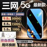 表鸽【送一年流量】5G千兆网速随身wifi6无线移动免插卡无限全国通用高速流量车载上网路由器2026新款 黑【光纤全网通】多送1块电池+96核AI提速十倍