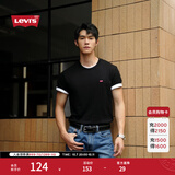 Levi's李维斯情侣同款美式复古简约休闲时尚宽松LOGO印花短袖T恤 黑色 002U3-0001 L