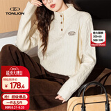 唐狮（TonLion）2026秋冬季女精致绞花半开襟半高领套头针织衫外穿毛衣Z