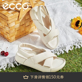 爱步（ECCO）凉鞋女 秋季软底休闲百搭交叉带厚底外穿拖鞋 科摩206653 石灰色20665301378 37