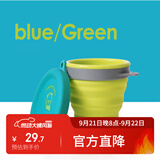 M Square便携式折叠硅胶杯碗野餐露营宝宝食品级旅行户外 荧绿色中杯