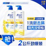 海飞丝去屑控油止痒洗发水清爽1kg*2套装洗头膏洗发露液男女士京东自营