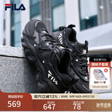 斐乐【杨幂同款】猫爪5丨FILA老爹鞋女鞋26秋季新款复古增高通勤 黑-BK （女款） 37.5