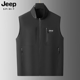 JEEP SPIRIT吉普马甲男外穿男士高端春秋休闲背心上衣坎肩男装 黑色 2XL