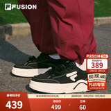 斐乐50-50帆布鞋丨FILA FUSION 厚底透气运动鞋女鞋增高滑板鞋 黑/奶白-BG 37.5