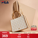 FILA斐乐小方包｜手提包女士简约美学时尚满印休闲单肩包斜挎包 燕麦米-BG XS