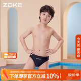 洲克（ZOKE）青少年儿童泳裤男中大童三角专业竞技训练舒适120626816 黑色 14
