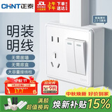 正泰（CHNT）明装开关插座面板 1c系列 二开双控五孔