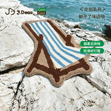 COMICOMI×JDear京东联名 ins风植绒地毯超柔可机洗卧室飘窗地垫64*74cm
