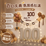 京唐满月拍照道具布置宝宝百天宴背景装饰婴儿场景气球仪式感100日墙