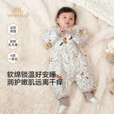英氏（YEEHOO）婴儿睡袋秋冬乳木果恒温抗菌夹棉儿童睡袋防踢被   林里踪迹L