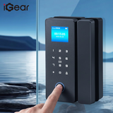 iGear玻璃门指纹锁免开孔布线蓝牙办公室电子密码锁智能锁ic卡门禁锁