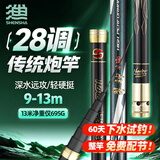 神鲨12米翠神本流炮竿28调超轻超硬传统钓手竿鱼竿草洞钓竿鱼杆渔具