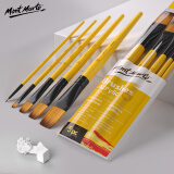 【全网低价】蒙玛特(Mont Marte)水粉笔5支装 水彩画笔儿童水彩画画笔美术颜料勾线笔 平头排笔学生水彩笔套装BMHS0016