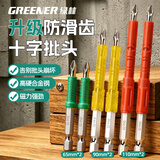 绿林（GREENER）防滑十字批头强磁抗冲击高硬度电动螺丝刀手电钻起子机s2套装