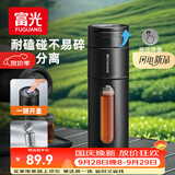 富光一键开盖玻璃杯 茶水分离高硼硅玻璃泡茶杯子 便携水杯子男400ML