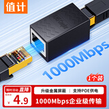 值计网线对接头转接头 千兆高速网络延长器连接线 RJ45网口直通头水晶头模块适用6/7类网线单个装 W108