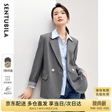 尚都比拉气质通勤职业小西装女秋季百搭高级感西服休闲外套 灰色 S 