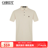 ORRDT澳林丹顿轻奢男士POLO衫夏季商务休闲男高端短袖t恤蜜蜂刺绣 卡其色 50 (L)