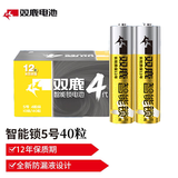 双鹿电池双鹿5号五号智能锁专用电池用于密码锁电子锁指纹锁鹿客voc三星凯迪仕德施曼智能门锁等 【5号】智能锁电池卡装【40粒】