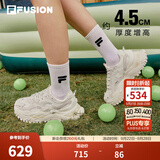 斐乐硬糖丨FILA潮牌老爹鞋增高厚底秋季女鞋轻便休闲运动鞋子 棉花糖/银-MM 36