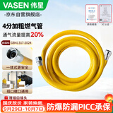 伟星4分加粗燃气管2米 热水器壁挂炉燃气灶一体式国标3C不锈钢连接管