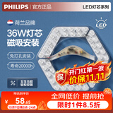 飞利浦（PHILIPS）LED吸顶灯环形圆形灯芯灯盘灯板可替换环形荧光蝴蝶灯管U型环管 【六边形】36W白光 替≥55W环管