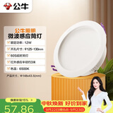 公牛（BULL）微波感应筒灯嵌入式走廊过道玄关洗手间MT-H012A-AS 12W5寸6500K