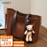viney牛皮包包女包大容量托特包轻奢斜挎单肩包生日礼物品牌送女友老婆