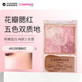 CANMAKE花瓣五色腮红膨胀色腮紫一体盘B02玫瑰粉红5.4g/盒生日礼物送女友