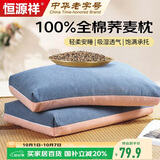恒源祥全棉荞麦枕100%全荞麦壳荞麦皮枕头枕芯 四季透气颈椎枕 单只装
