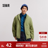 森马（Semir）抗静电夹克男摇粒绒毛绒外套宽松连帽冬装情侣款 柠绿40182 L