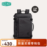 BAGSMART双肩包随行仓背包男士旅行出差通勤商务大容量多功能电脑包书包女 经典黑（扩容版 38L）