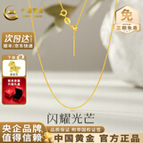 中国黄金（CHINA GOLD）18K金项链锁骨链素链O字链项链肖邦链麻花链送女友生日礼物 18K金针式肖邦链【约0.76g】