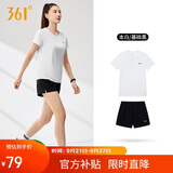 361°运动套装女夏季新款跑步速干短袖短裤两件套瑜伽服662524001H-1