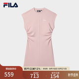 斐乐 斐乐官方女装针织连衣裙2025夏季新款时尚休闲无袖收腰裙子 赤粉色-PK S 160/80A/S