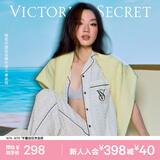 维多利亚的秘密单依纯同款宅度假系列天丝绵柔印花睡衣家居服 23P6蓝心狙击-短袖长裤 11262805 S